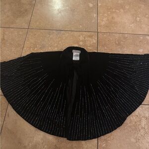 Free People Black Cape with Silver Stripes